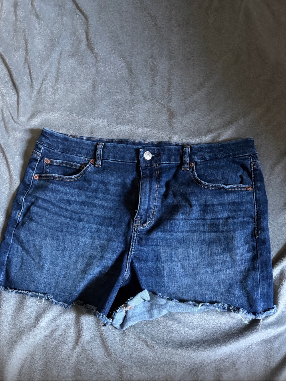 American Eagle Outfitters Dark Blue Denim Cutoff Shorts